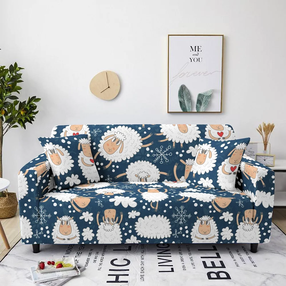 Funda de sofá elástica para sala de estar, cubierta de sofá de esquina en  forma de L con dibujos de ovejas y animales bonitos| | - AliExpress