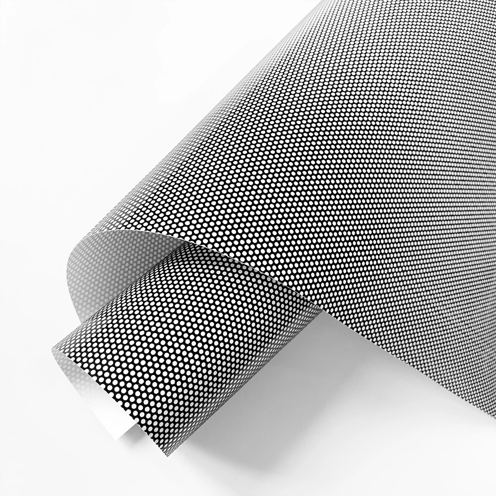 Black Mesh Car Sticker Black One Way Vision Car Film Sticker Headlight