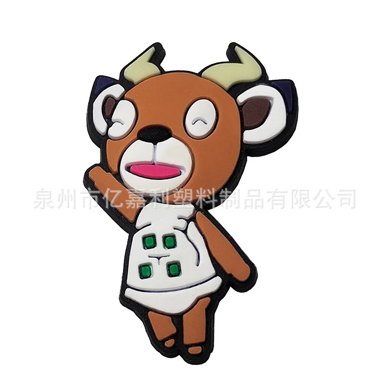 חברים של חיות פרחי נעלי קרואק PVC סגירת נעליים DIY קישוטי נעליים אביזרים צבע מוצק חלקי נעליים