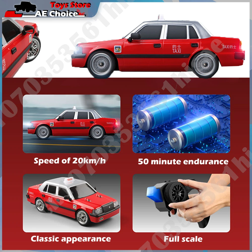 MN Rc Cars MN38 1/16 HongKong Taxi Model RC Car 2.4G Remote Control LED Light Drift Car RTR Electric Toy Car Gift for Boy 5