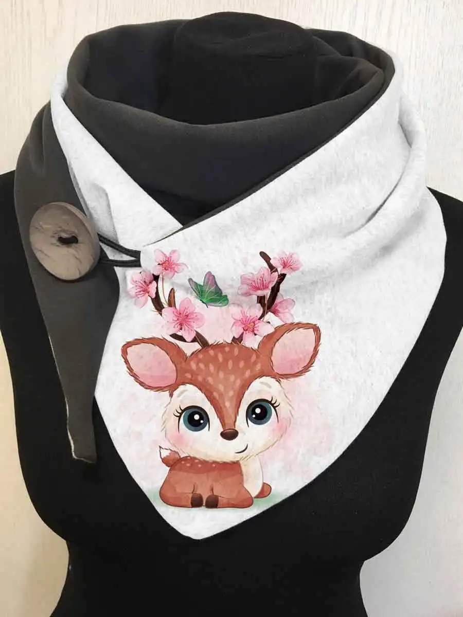 

Women's Deer Print Casual Wrap Scarf