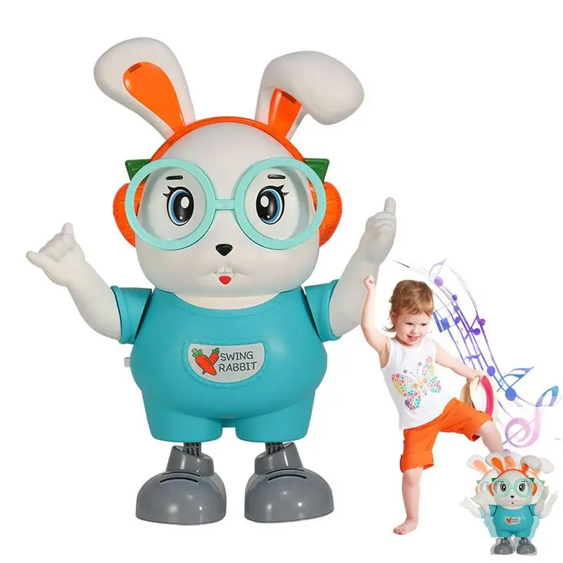 

Музыкальная игрушка зайчик, танцующий зайчик, детская игрушка, Пасхальная игрушка с подвижными конечностями, электрическая интерактивная обучающая игрушка