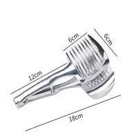 Stainless Steel Kitchen Handheld Orange Lemon Slicer Tomato Cutting Clip Fruit Slicer Onion Slicer KitchenItem Cutter Accessorie 2