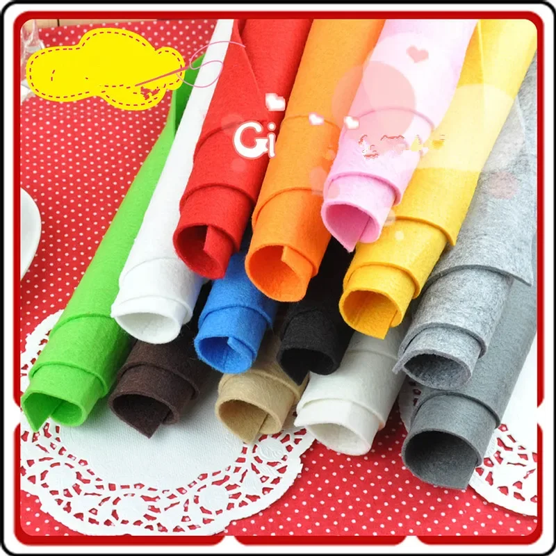 Felt Fabric Sheet 15*15/30*30cm Handmade 2mm Non Woven Felt Fabric Flowers Craft Beauty Toy Dolls Sewing Material Needle Punch Home Decoration
