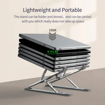 High-efficiency aluminum alloy laptop stand, adjustable, heat-dissipating, portable and foldable 1