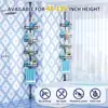 Adjustable 4 Tier Corner Shower Caddy Tension Pole Rustproof Floor Standing Bath Organizer with Towel Rack and Hanging Loops 4