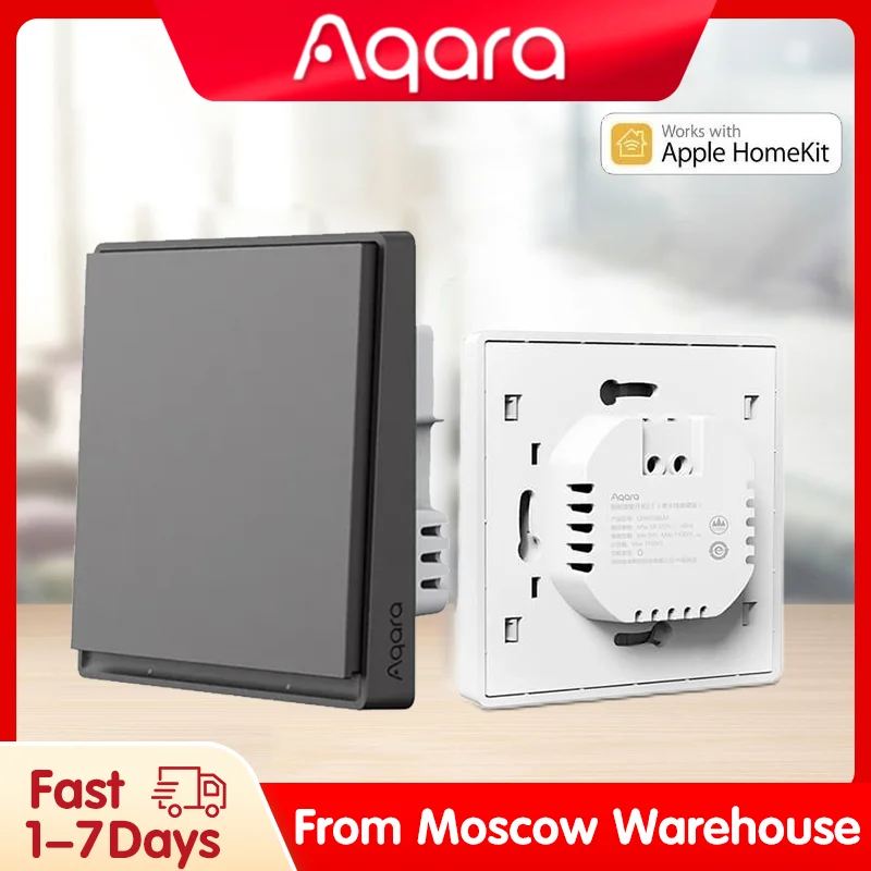 Фото Новый Aqara умный настенный выключатель E1 ZigBee 3.0 умный дом беспроводной ключ выключатель света огонь провод с нет нейтрали для Xiaomi Home home homekit №1