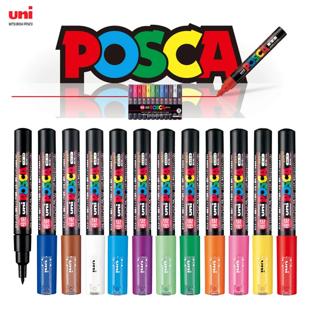 Uni Posca PC1M.24 Water-Based Paint Marker, Extra Fine Point