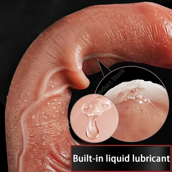 Skin Feeling Realistic Dildo Simulation Penis Sliding Foreskin  Big Dick G Spot Stimulate Strap on Dildo Sex Toys for Adults 18+ 4