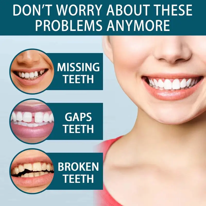 1 Pair Resin Teeth Veneers Repair Kit To Cover Imperfect Teeth Adjustable Snap On Dentures For Temporary Teeth Confident Smile