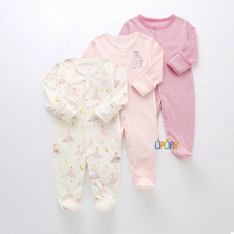 3pcs Baby Rompers Flower Sleepsuit Baby Girl Pajamas Newborn Boy Clothes Girl Romper Infant Jumpsuit Underwear Cotton infant romper
