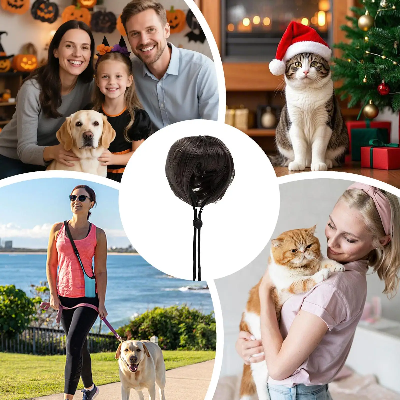 Cat Wig Adjustable Fit Headwear With Bangs Cat Cosplay Wig For Halloween Christmas Celebration Holiday Photography Event