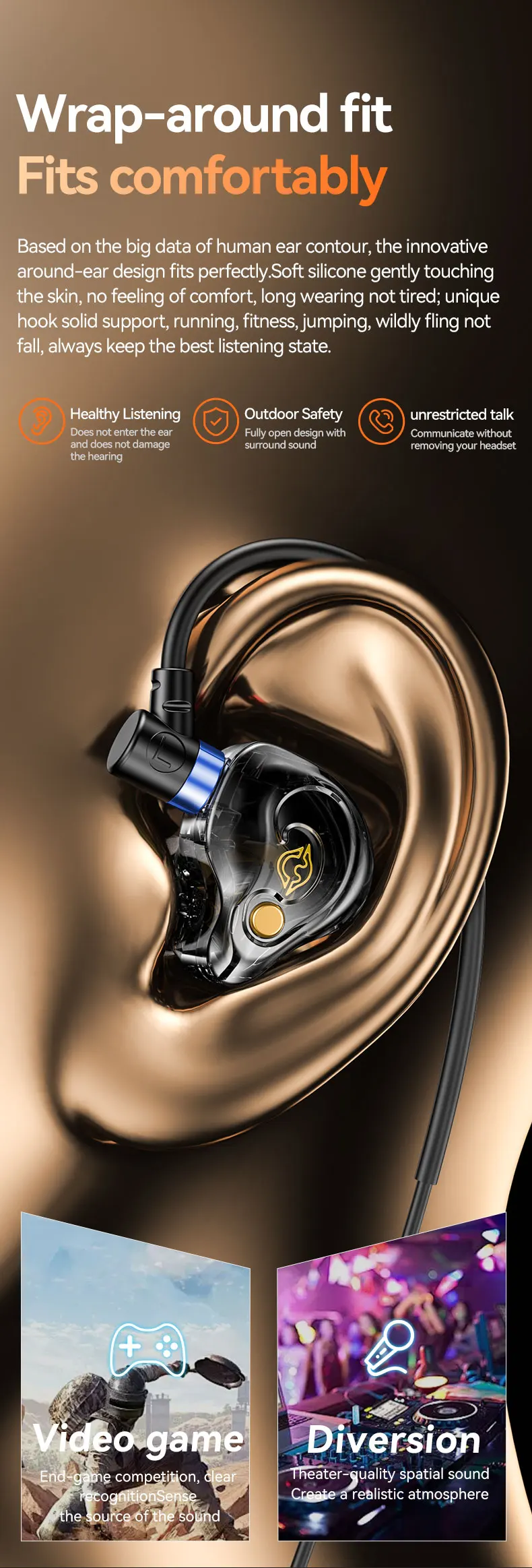 Gaming Wired Headphones 8d Surround Sound With Mic Type C 3.5mm_voghion.com