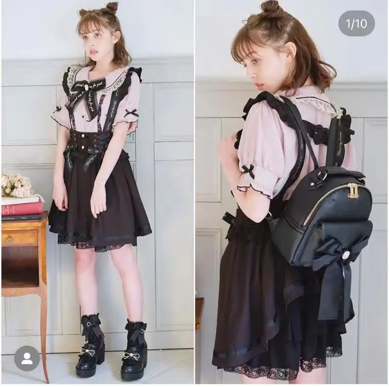 Mine Style Sweet Y2K Lolita Pink Shirts Spring Summer New Loose Slimming Elegant Blouses Bow Lace Stitching Blouses for Women