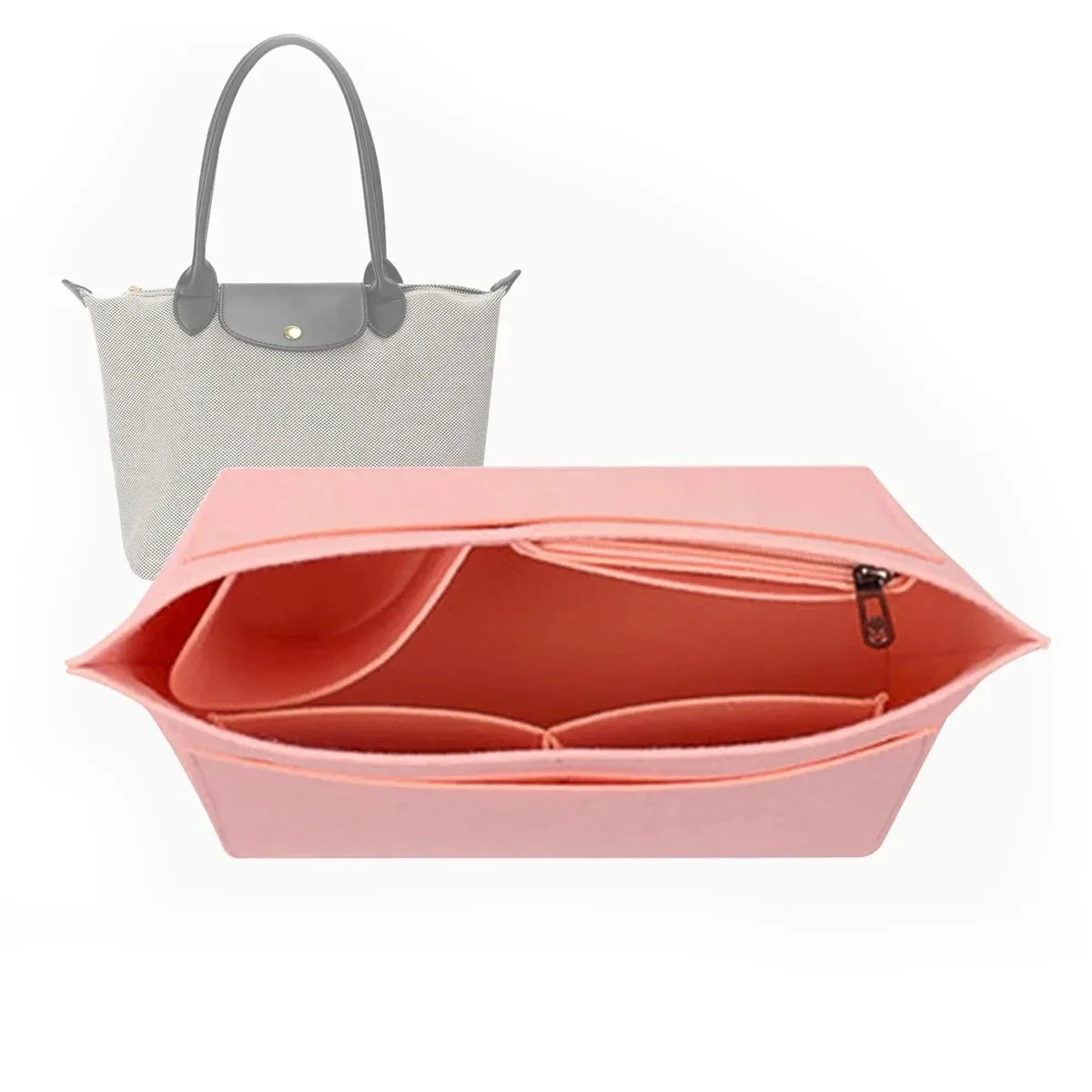Multi-Pocket Felt Purse and Tote Bag Organizer Insert