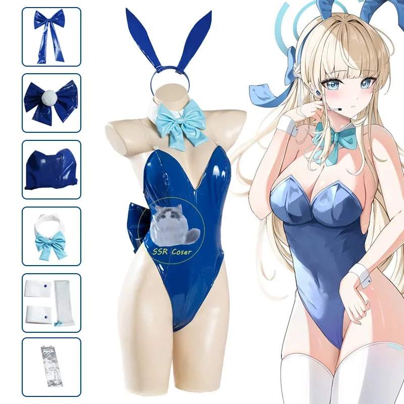 

Anime Blue Archive Cosplay Asuma Toki Cosplay Costume Sexy Bunny Uniform Full Set Jumpsyit Halloween Party Role Play Clothing