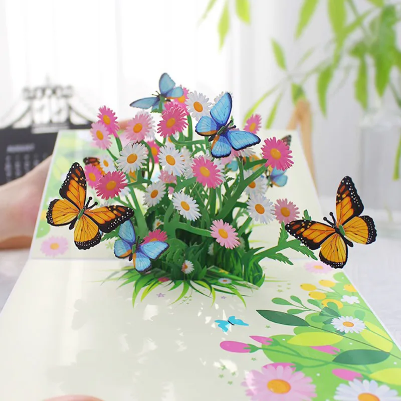 Butterflies in Nature 3D Pop Up Card - Elegant Greeting