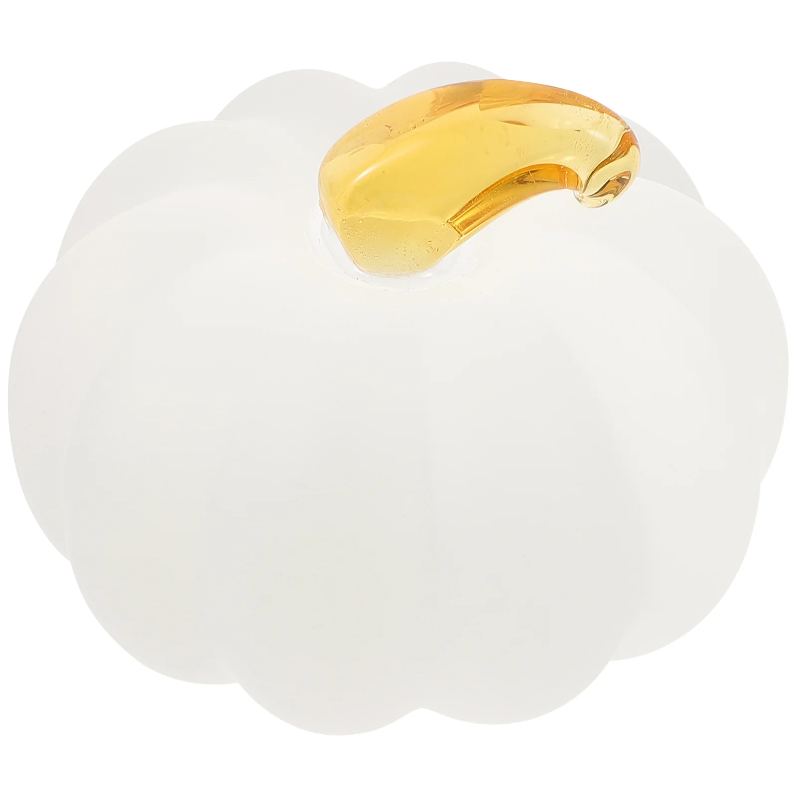 

Home Glass Decor Pumpkin Figurines Halloween Ornament Table Craft Statue Simulation