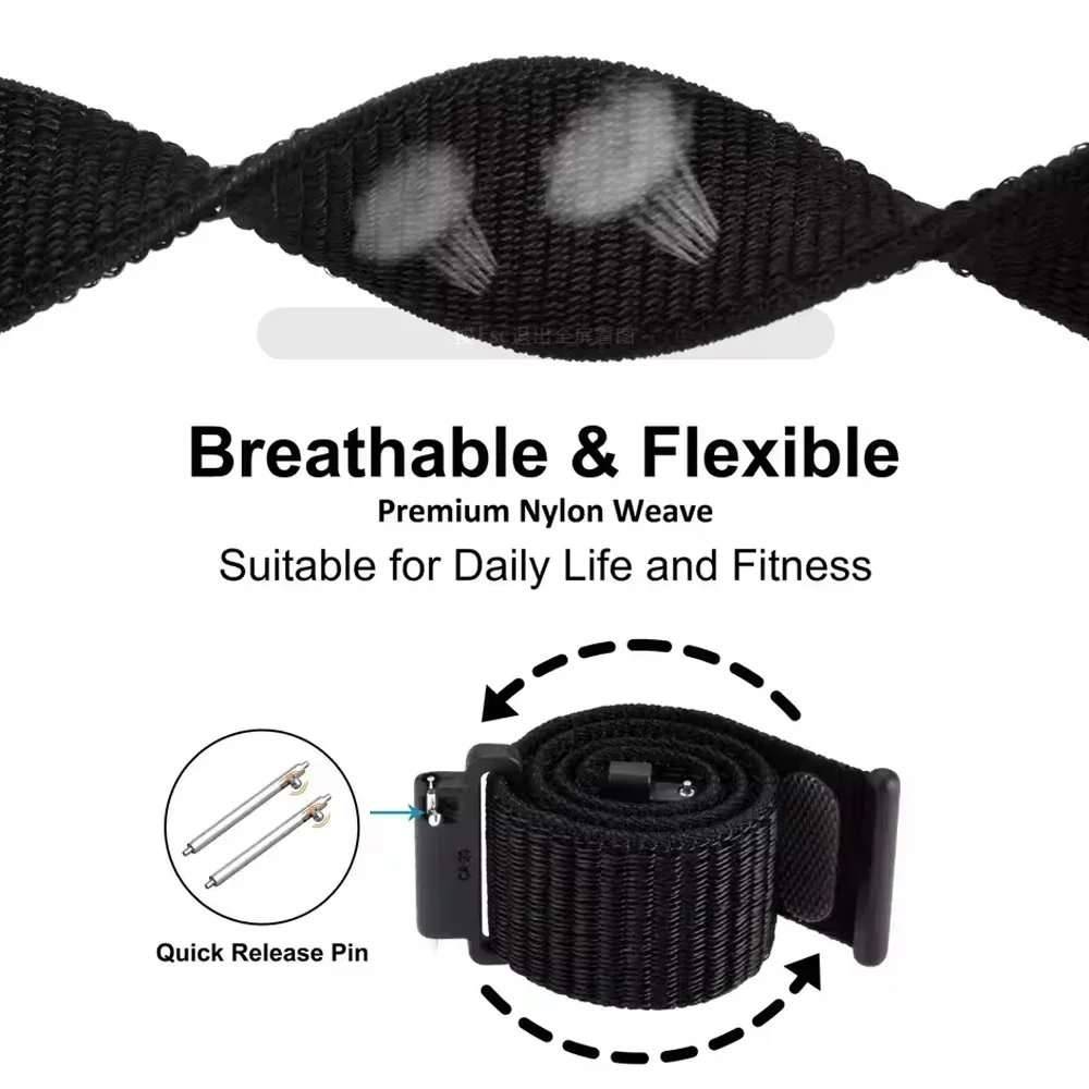 Durable Nylon Velcro Strap 20/22mm Sport Wristband
