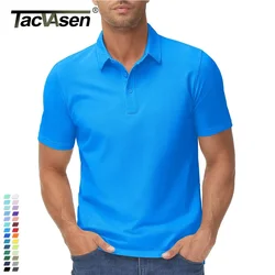 TACVASEN Summer 72% Cotton Polos T-shirts Mens Breathable Golf Polo T-Shirt Active Sport Hiking Tee shirts Casual Work Tops Male