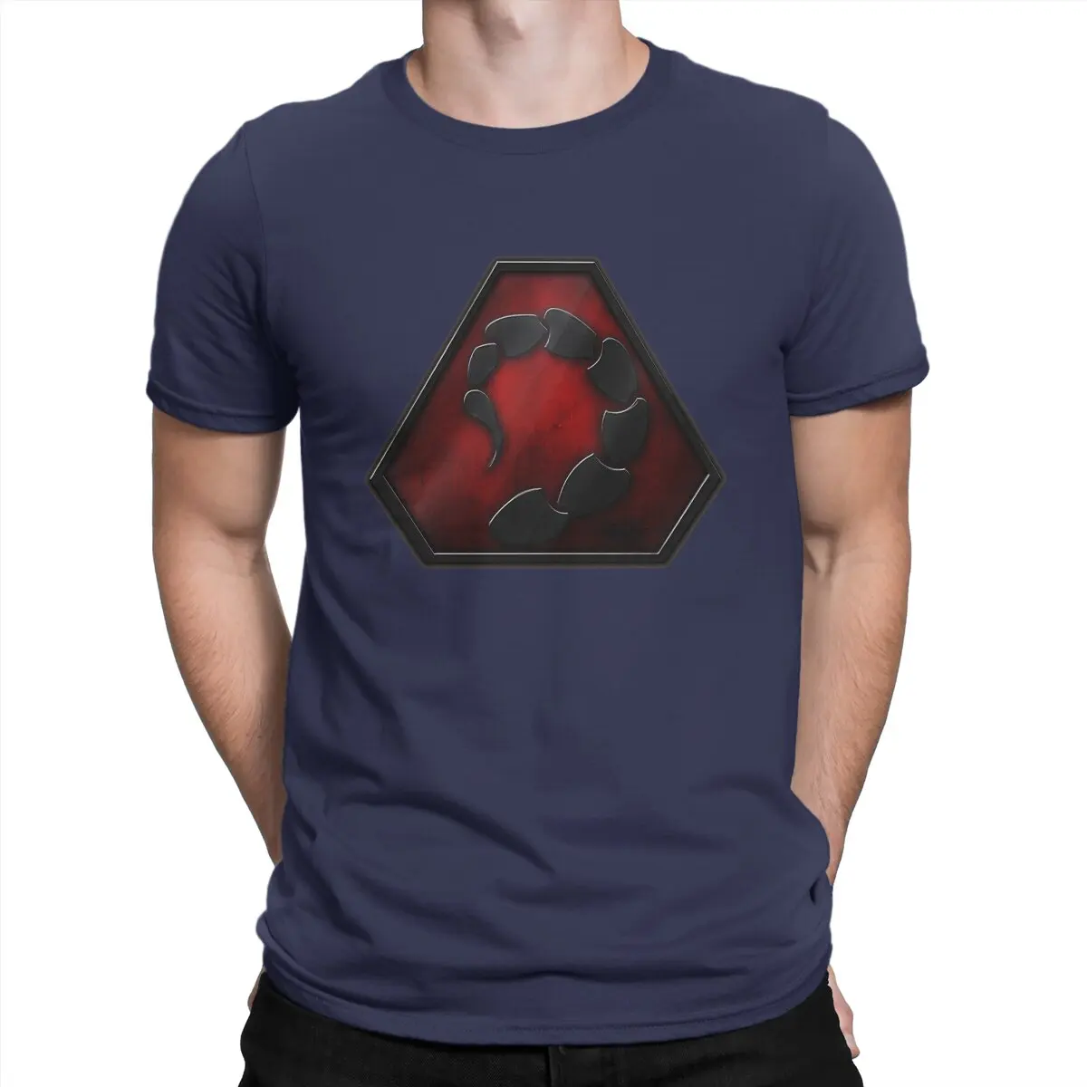 thumbnail image 1 of Camisetas para hombre NOD, novedad, algodón puro, camiseta de manga corta, alerta roja, cuello redondo, estampado, 1 of 7