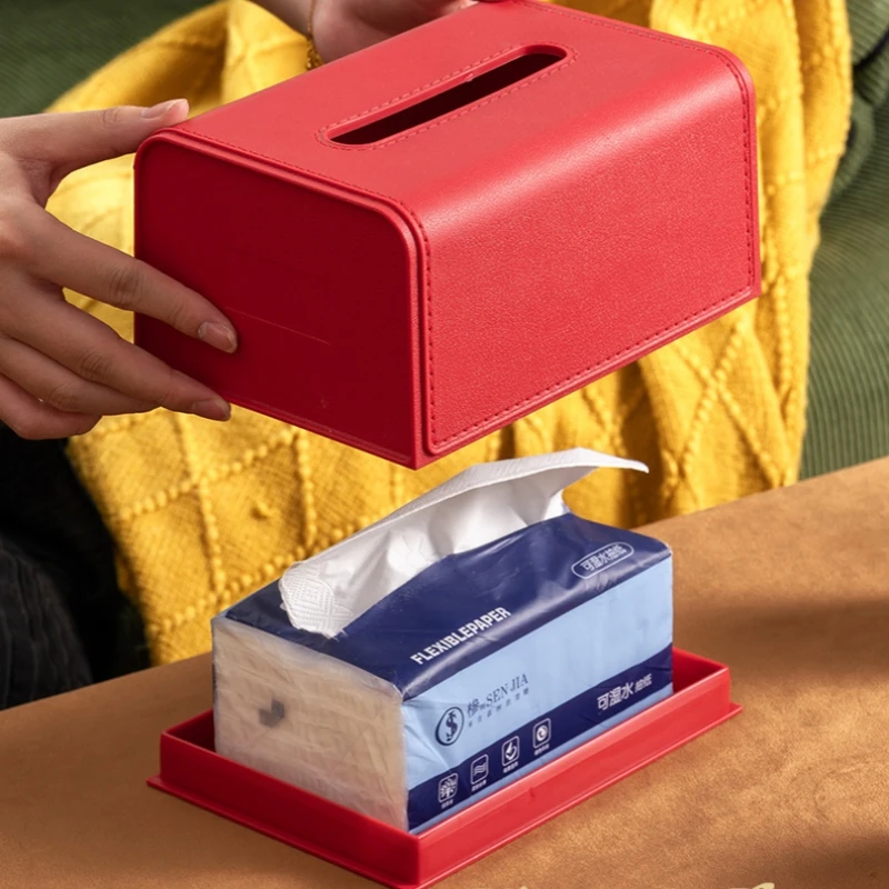 Household Waterproof Paper Box Desktop Napkin Storage Container Wide Mouth Tissue Boxes Practical Storage Supplies 5