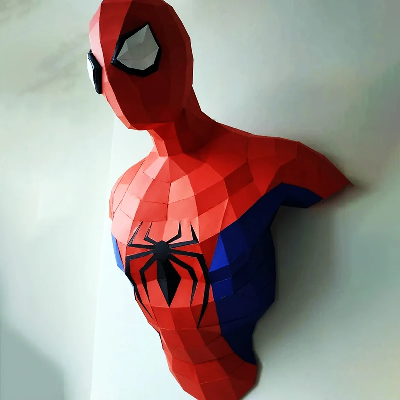 Marvel Spider Man Super Heroes Paper Model Home Decor Hallway Party Wall Decorations Papercraft 3D Sculpture DIY Hand Made Toys