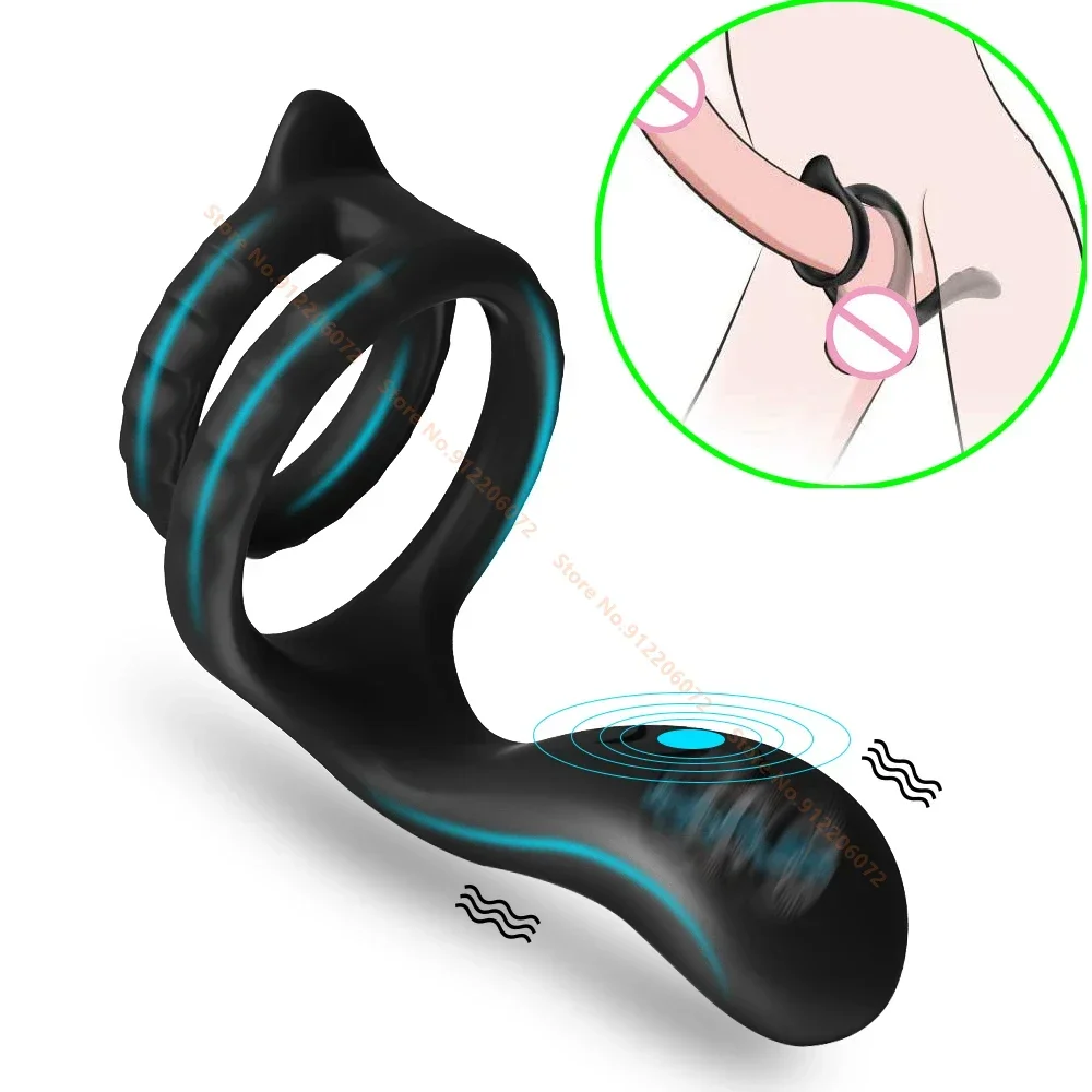 Penis Ring Vibrator Cock Ringe Penis Hülse Ejakulation Zeit Verzögerung Männliche Keuschheit Paar Sex Spielzeug für Männer Erotische Erwachsene Cockring 1