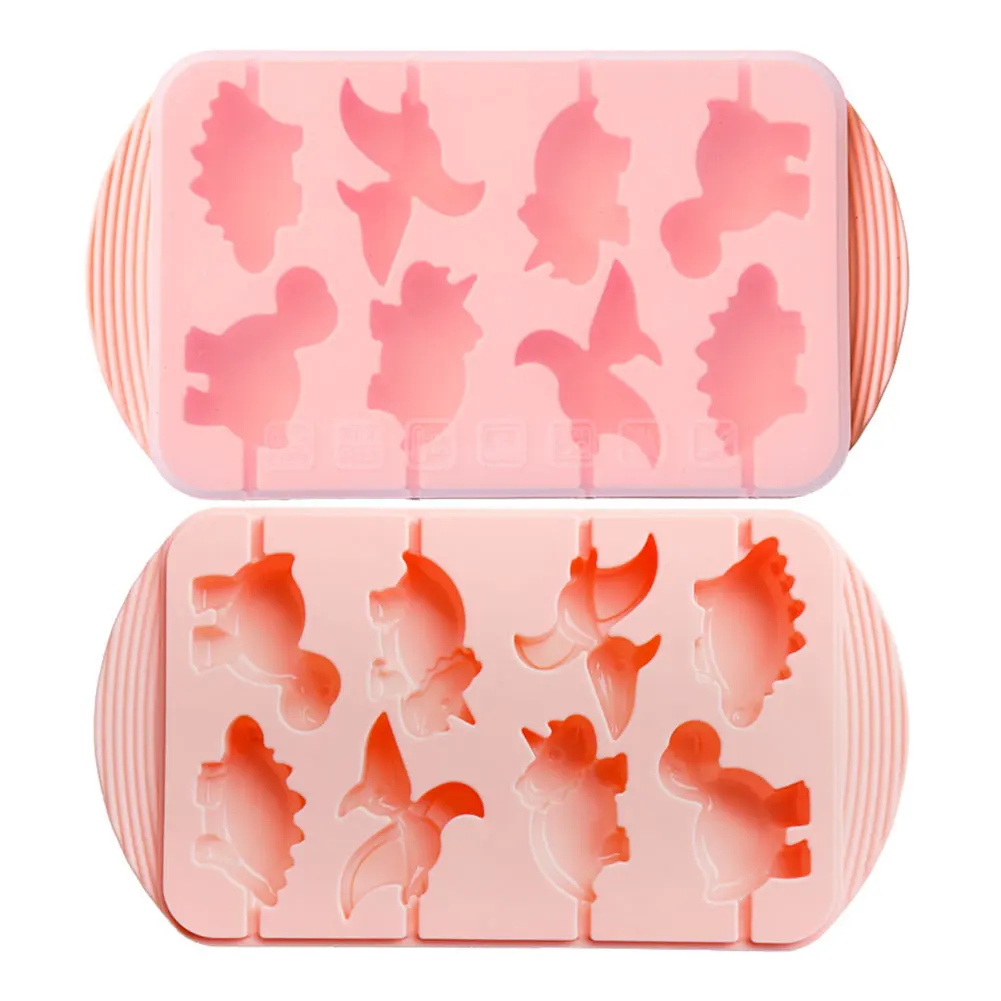 

8 ячеек быстросъемная форма динозавра для домашней кухни жаропрочная мягкая силиконовая универсальная форма для леденцов твердая