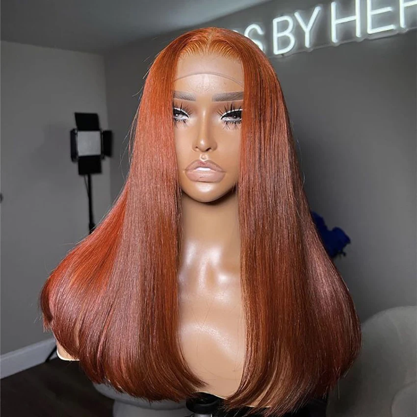 Bob 10 16 Inch reddish brown 13x4 Lace Front Human Hair straight 13x6 Lace Frontal Wig Brazilian 180 200 density For Women