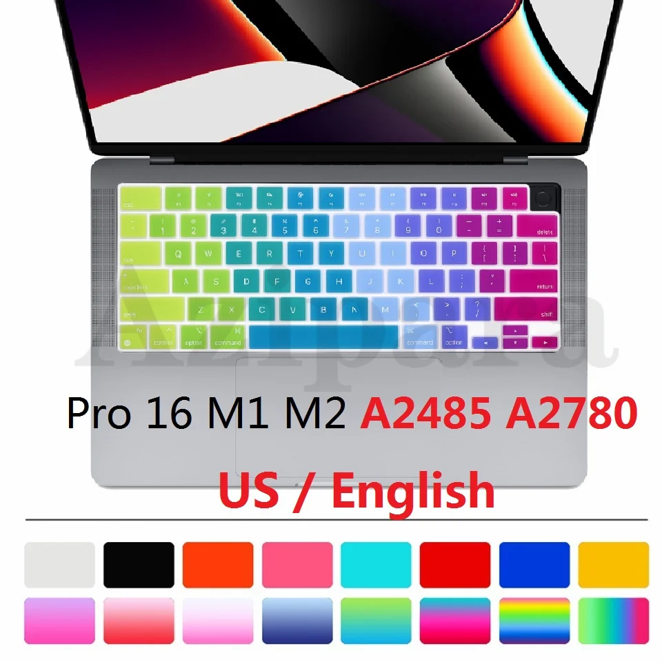 Layout Usa Tpu Inglese Per Macbook Pro 16 M2 M1 A2485 A2780 2022 2021 Cover Per Tastiera Per Macbook Pro 16 M1 M2 Protezione Per Tastiera