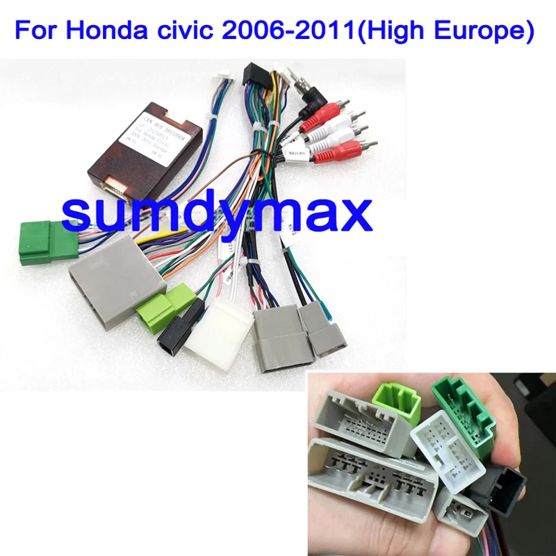 

Car Audio 16pin Wiring Harness With Canbus Box For Honda Civic 2006 -2011 Stereo Installation Wire Adapter