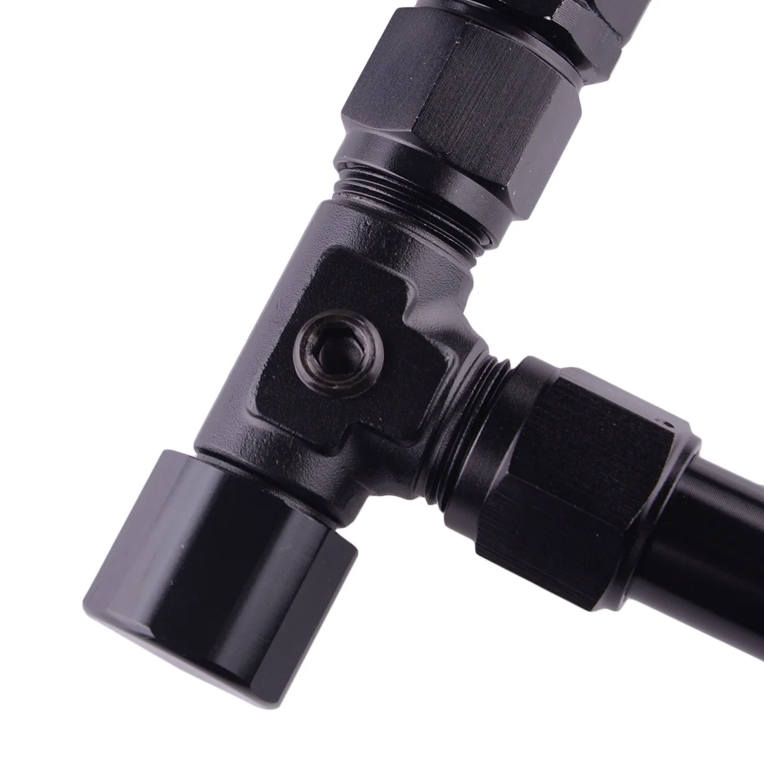 Braided AN8 Male Dual Feed Carb Fuel Line Double Pump Fit for Holley Dominator 4150 Series 7/8"-20 Thread High Quality