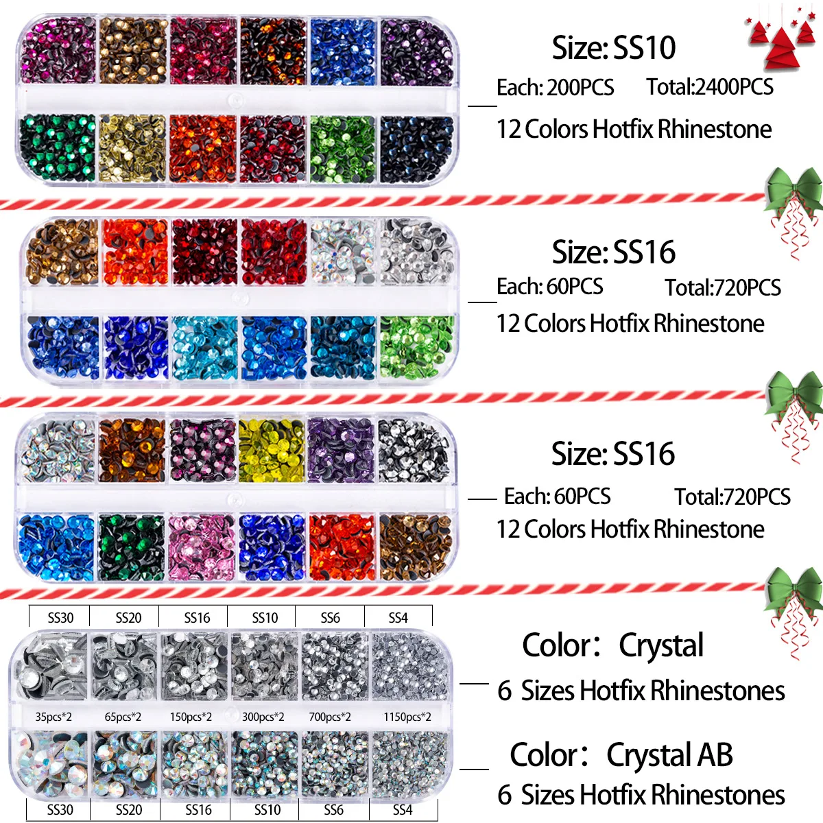 Hot Fix Rhinestones Hot Fix Applicator EU/US Plue Applicator Iron-on Wand Heat-fix Tool Gun Mixed Size Hot Fix Rhinestones Glass Diamond