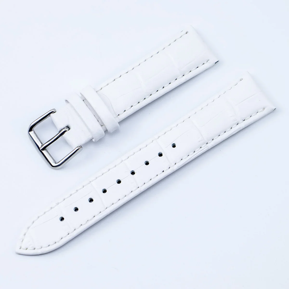 Elegant Leather Watch Strap - Soft, Comfortable, and Adjustable with Pin Buckle