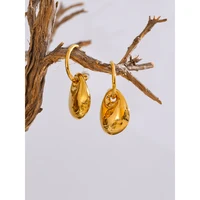 Yhpup 316L perles en acier inoxydable lisse géométrique boucles d'oreilles quotidiennes 18K plaqué PVD doré mode bijoux de haute qualité 2025 3