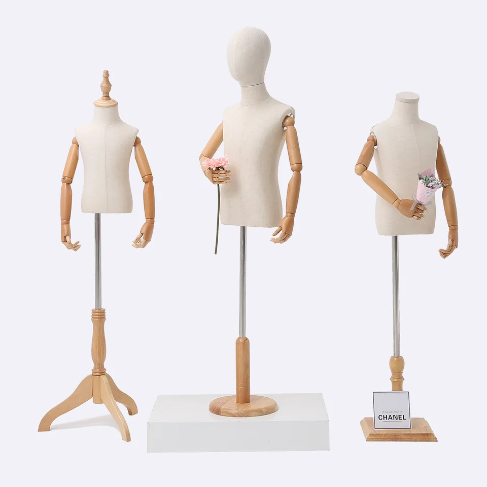 Female Dress Form Kids Mannequin Child Mannequin Body Torso, Adjustable  Children Sewing Dress Form Manikin Body Display with Wooden Base for Window