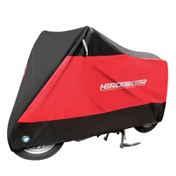 All - Season Waterproof Dustproof UV Protector Motorcycle Rain Cover - 3XL  2201 - 2300mm (MCZ002 Red)