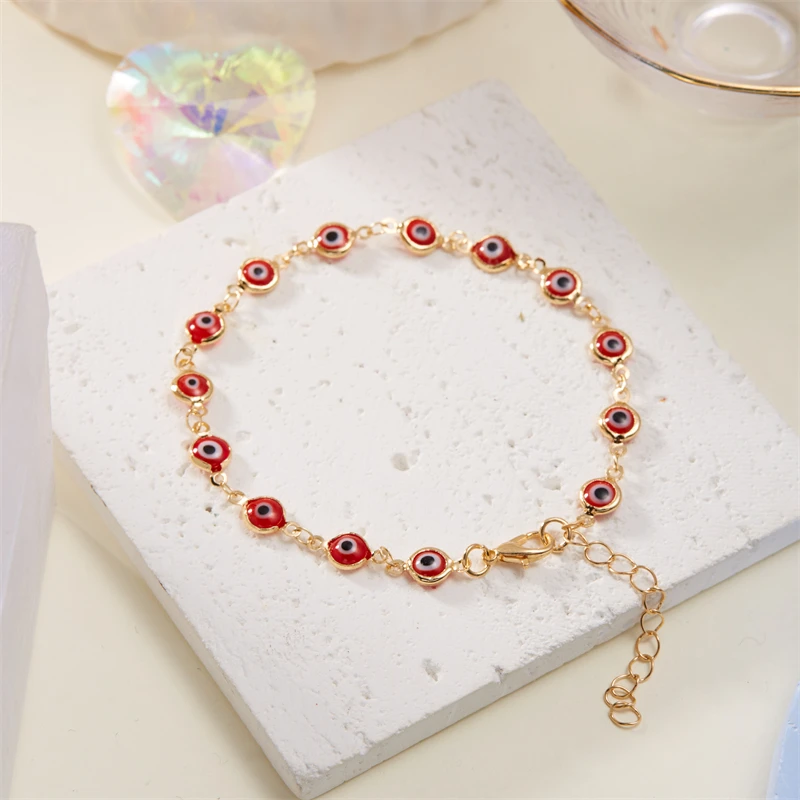 Klassische blaue böse Blick Fußkettchen für Frauen runde Bein kette bunte Harz Auge Perlen Fußkettchen Armband Sommer Strand Fuß Schmuck Geschenk – Detail 20