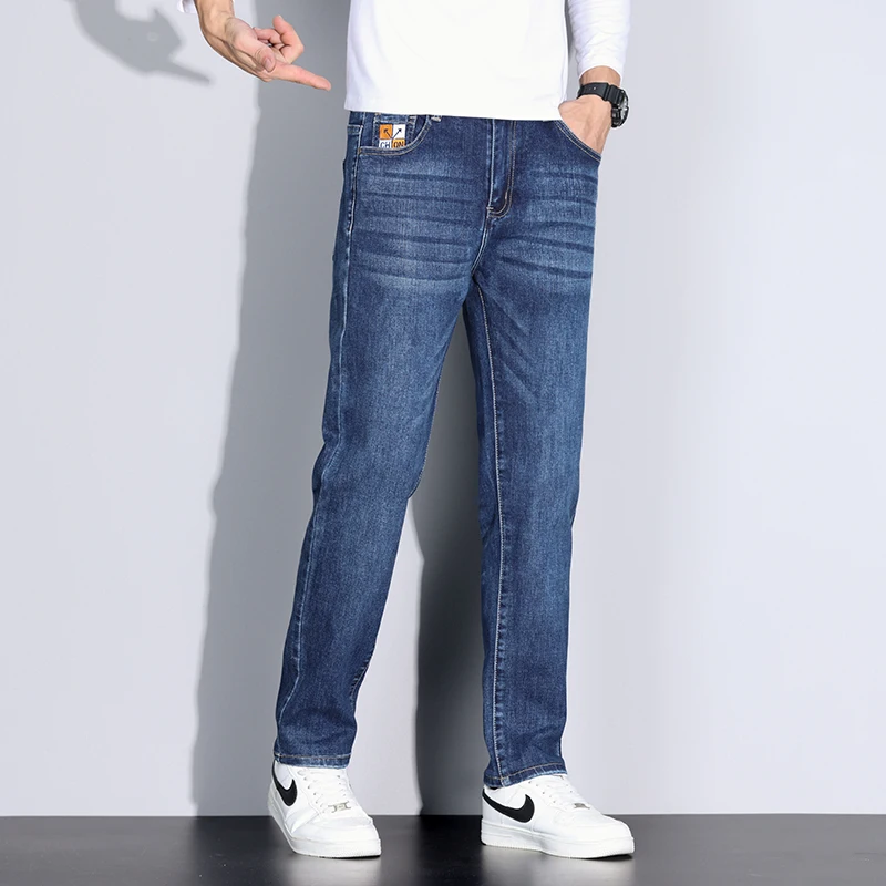 Big Tall Clothes Men's Jeans Extral Long Leg Length Straight Denim Pant Male Lengthened Trouser Slim Thin 190cm 200 Cm 120cm 110 4