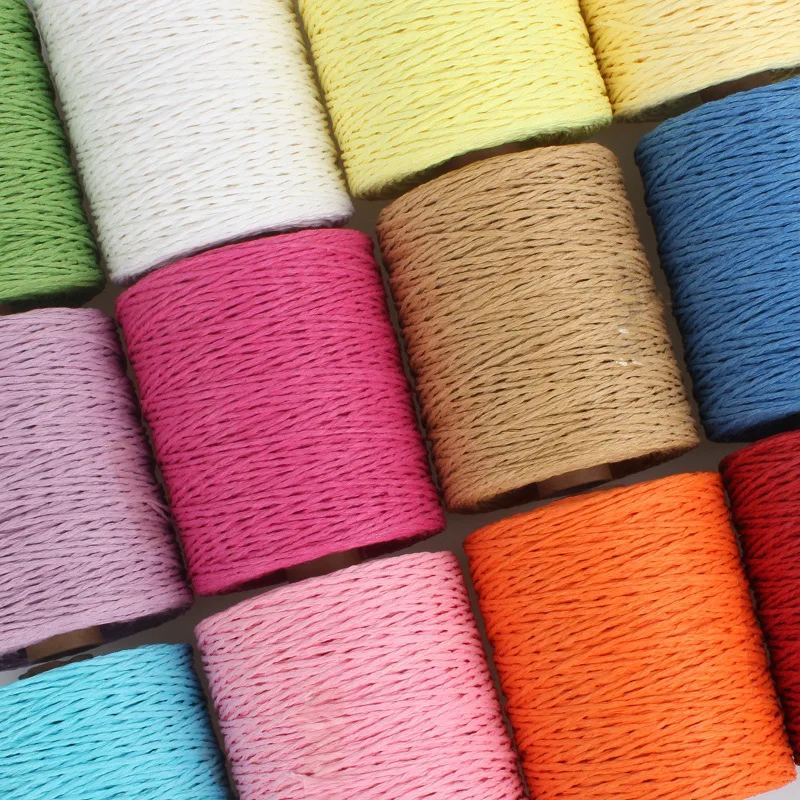 Knitting Yarn 280-300m/Roll Natural Raffia Straw for DIY Handmade
