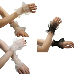 Removable Wrist Warmer Ruffled False Cuffs Lace for Hoodie Sweater Wedding