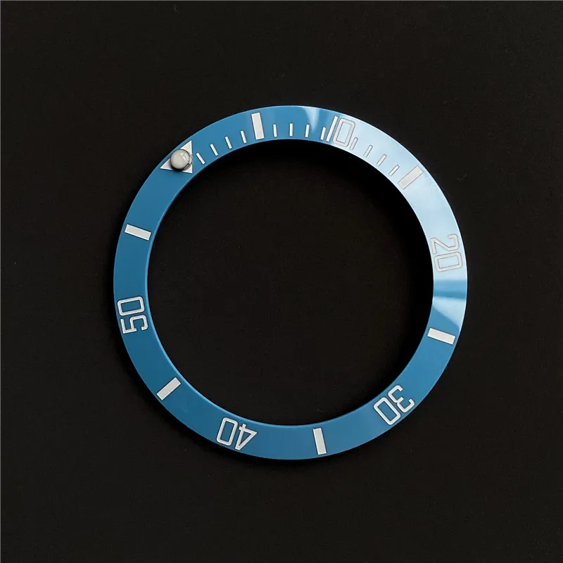 

38mm ice Blue turquoise Ceramic Watch Bezel Insert Case For SUB Diving NH35 NH36 Movement Seiko SKX007 ring Replacement MOD