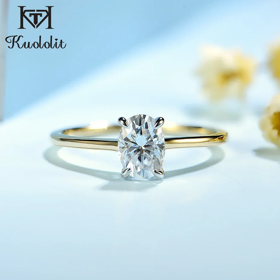 オーバルダイヤモンドリング 2ct イエローゴールド モアサナイト