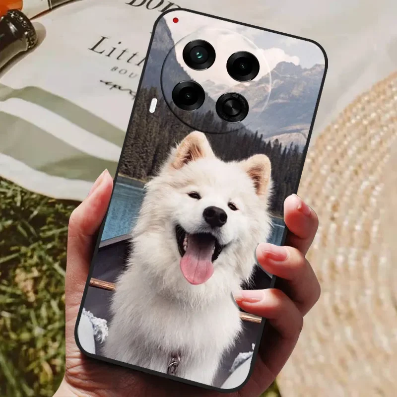 Stylish Painted Silicone TPU Soft Phone Case - Black Protective Shell
