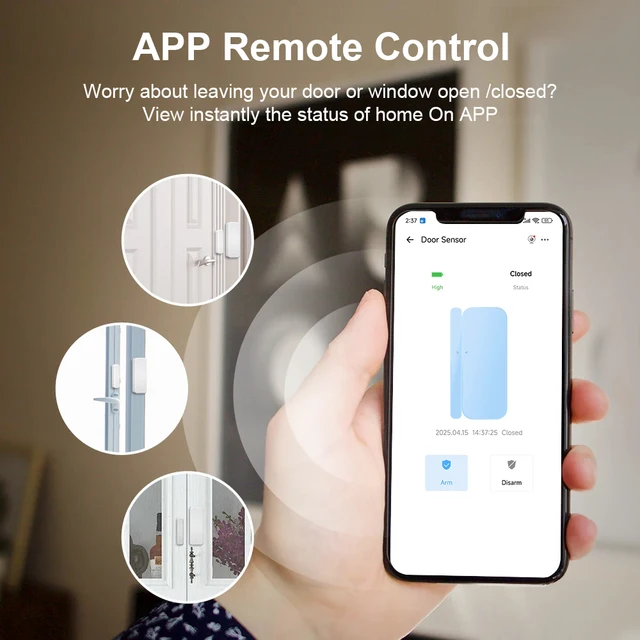 WiFi Smart Door Window Sensor Smart Home Open/Closed Detectors EWeLink App Control Security Alarm Work With Alexa Google Home 2
