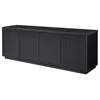 Rectangular TV Stand 75" TVs Black Grain Finish Sturdy MDF/PVC Construction Contemporary Style Cabinet Easy Assembly 100.31 lbs) 3