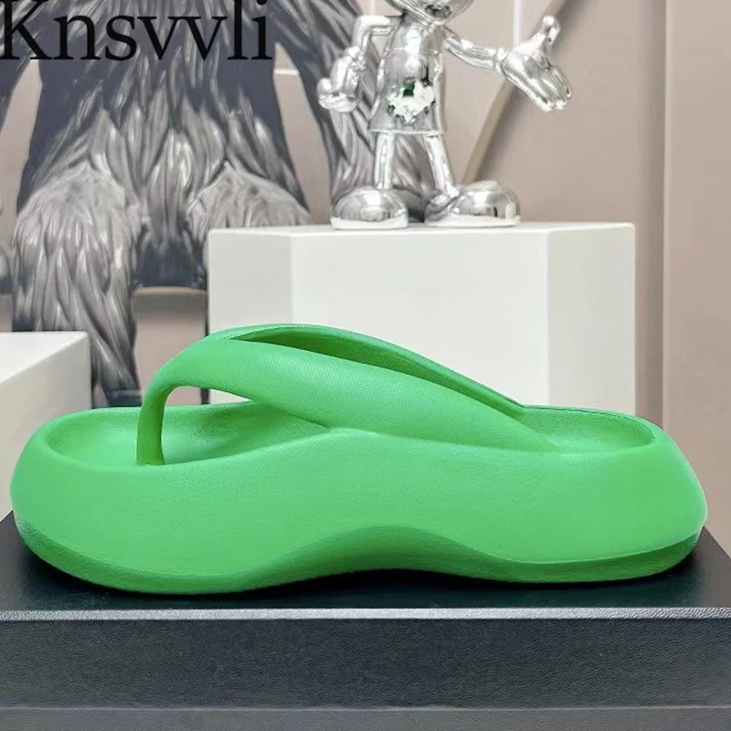 

Hot Sales Thick Sole Slippers Woman Flip-Flops Rubber Waterproof Holiday Beach Shoes Summer Slides Flat Platform Slippers Women