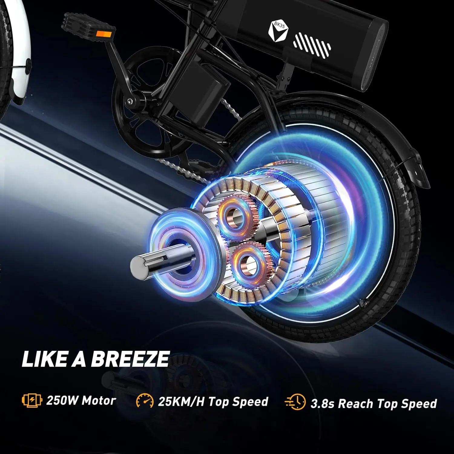 HITWAY BK 35S Elektrofahrrad, 16-Zoll-E-Radsport 250 W City-E-Bike, maximale Reichweite 25–60 km, Damen und Herren 2