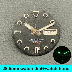 Enhanced Luminous Green Watch Dial and Hands - 28.5mm (2)